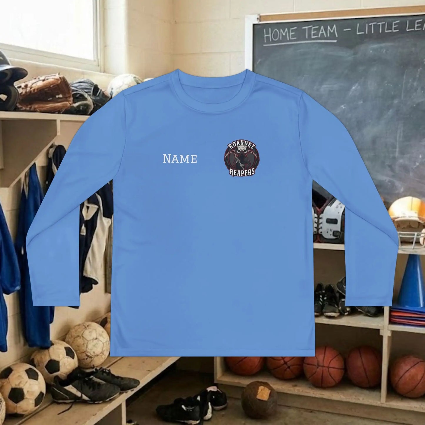 Custom Team Youth Long Sleeve T-Shirt – Left Chest Team Logo & Name
