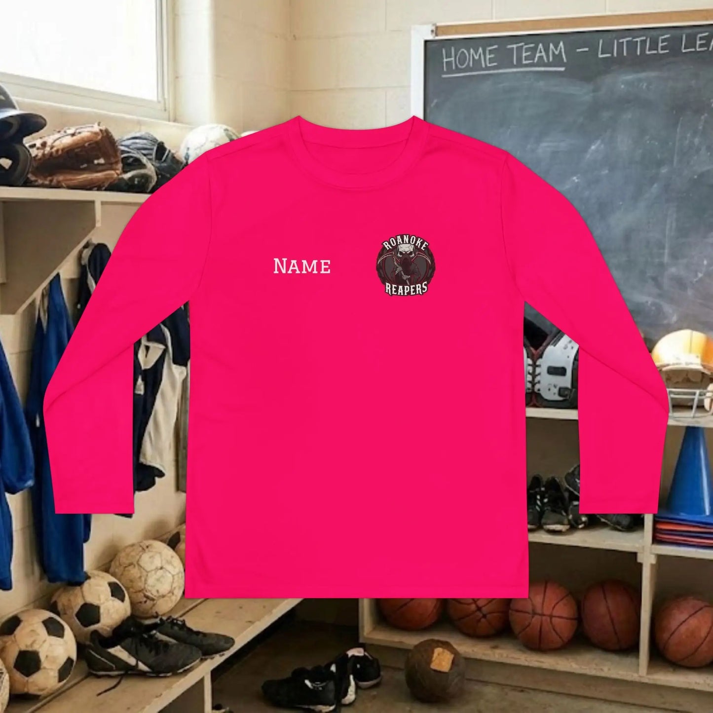 Custom Team Youth Long Sleeve T-Shirt – Left Chest Team Logo & Name