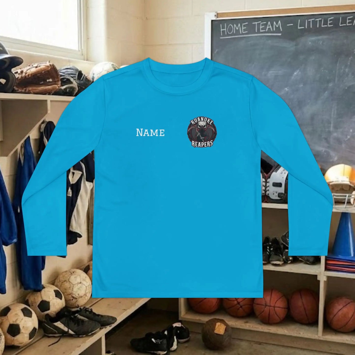Custom Team Youth Long Sleeve T-Shirt – Left Chest Team Logo & Name
