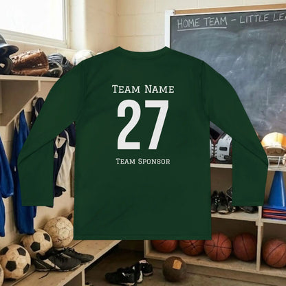 Custom Team Youth Long Sleeve T-Shirt – Left Chest Team Logo & Name
