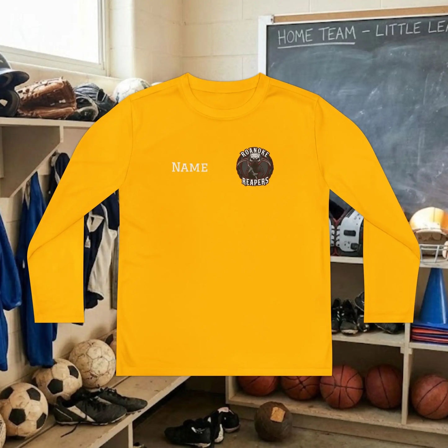 Custom Team Youth Long Sleeve T-Shirt – Left Chest Team Logo & Name