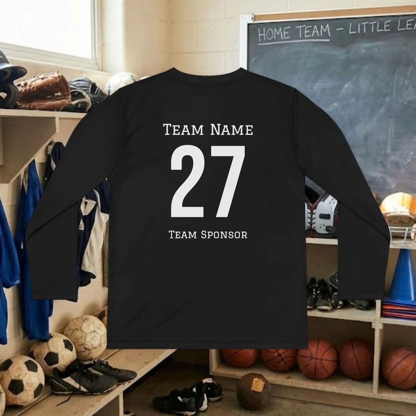Custom Team Youth Long Sleeve T-Shirt – Left Chest Team Logo & Name