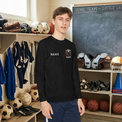 Custom Team Youth Long Sleeve T-Shirt – Left Chest Team Logo & Name