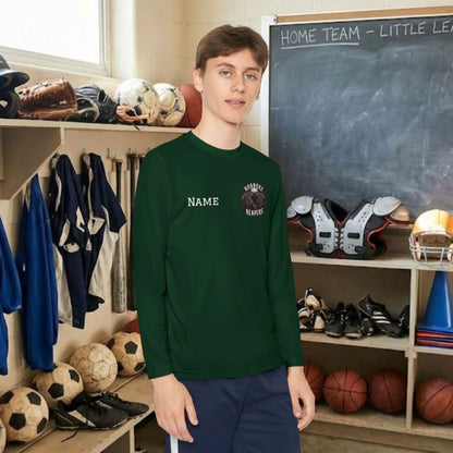 Custom Team Youth Long Sleeve T-Shirt – Left Chest Team Logo & Name