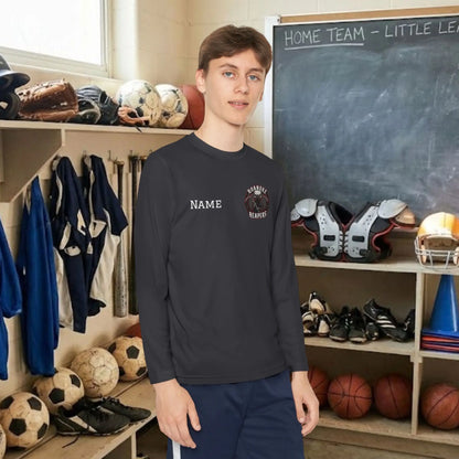 Custom Team Youth Long Sleeve T-Shirt – Left Chest Team Logo & Name