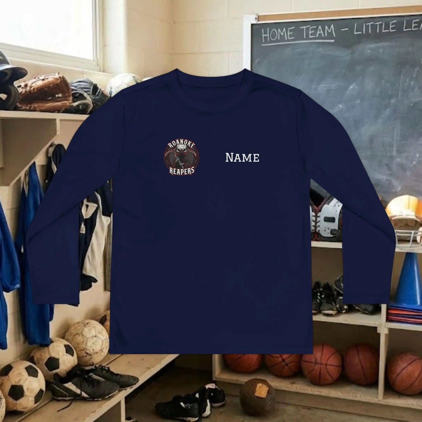 Custom Team Youth Long Sleeve T-Shirt – Right Chest Team Logo & Name