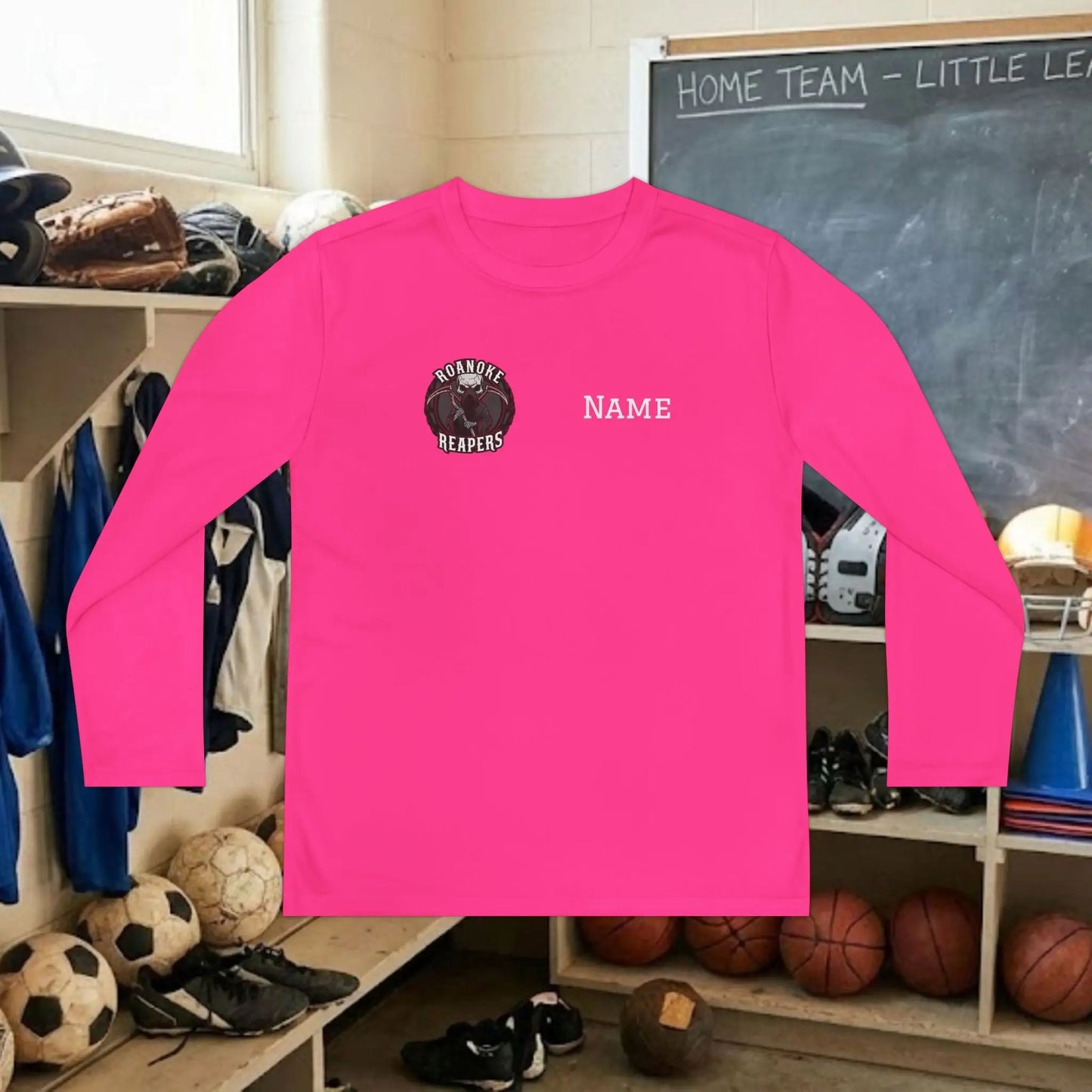 Custom Team Youth Long Sleeve T-Shirt – Right Chest Team Logo & Name