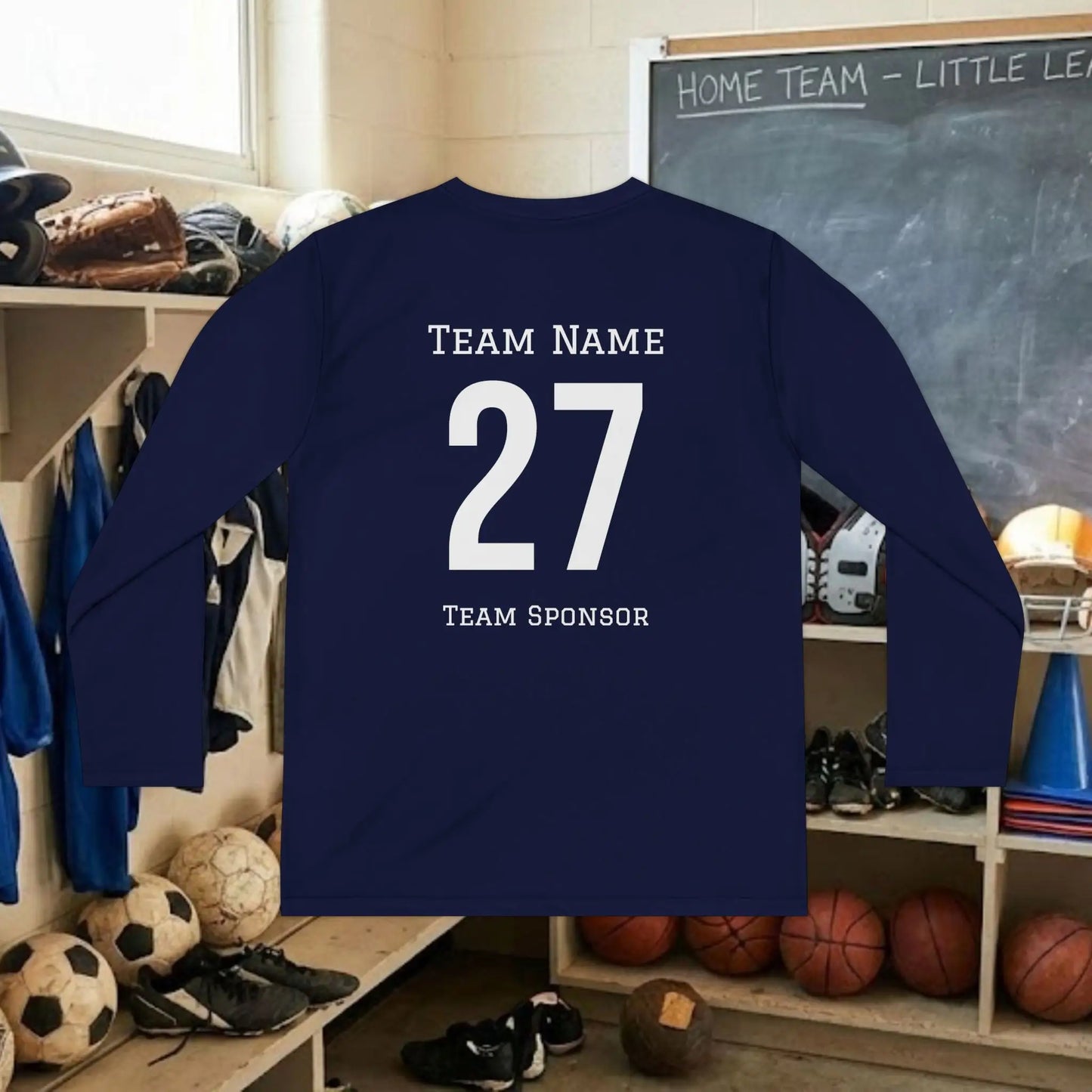 Custom Team Youth Long Sleeve T-Shirt – Right Chest Team Logo & Name