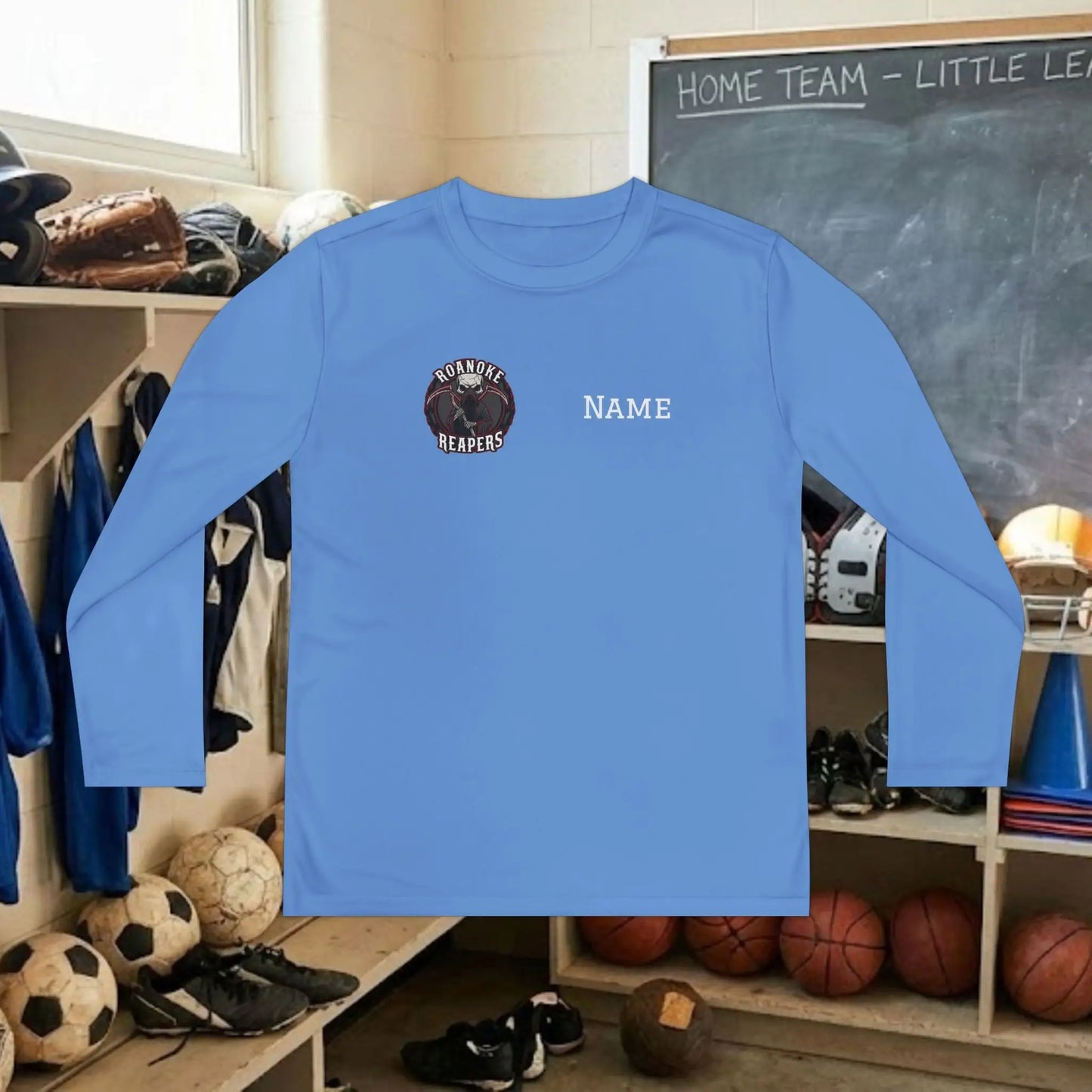 Custom Team Youth Long Sleeve T-Shirt – Right Chest Team Logo & Name