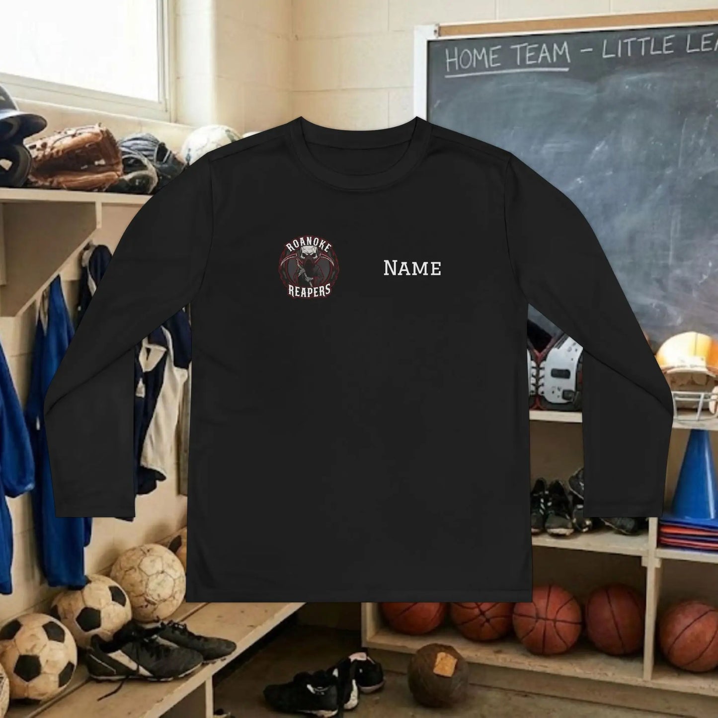 Custom Team Youth Long Sleeve T-Shirt – Right Chest Team Logo & Name