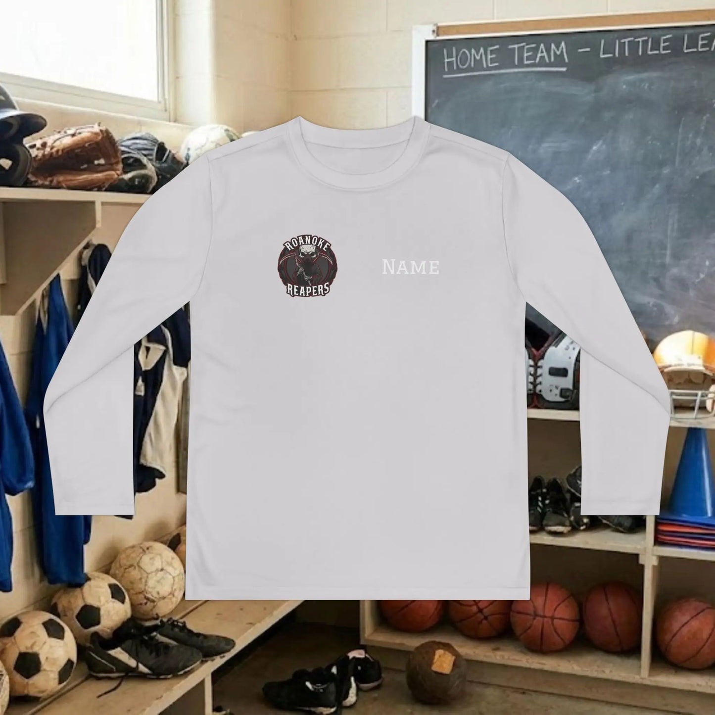 Custom Team Youth Long Sleeve T-Shirt – Right Chest Team Logo & Name