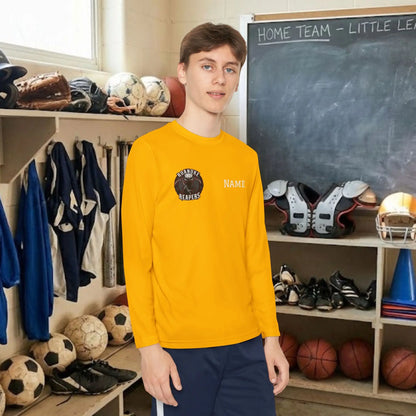 Custom Team Youth Long Sleeve T-Shirt – Right Chest Team Logo & Name