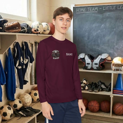 Custom Team Youth Long Sleeve T-Shirt – Right Chest Team Logo & Name