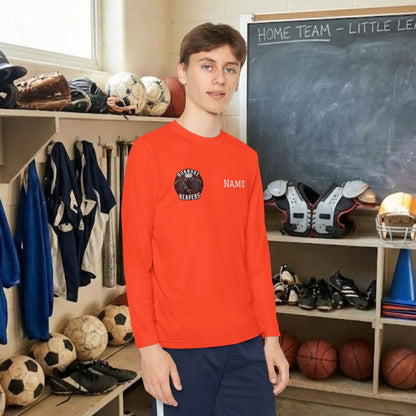 Custom Team Youth Long Sleeve T-Shirt – Right Chest Team Logo & Name