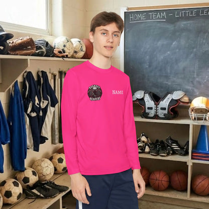 Custom Team Youth Long Sleeve T-Shirt – Right Chest Team Logo & Name
