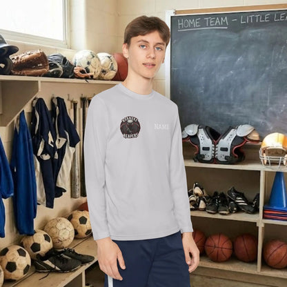 Custom Team Youth Long Sleeve T-Shirt – Right Chest Team Logo & Name