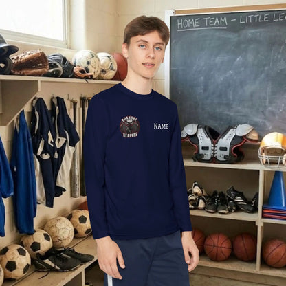 Custom Team Youth Long Sleeve T-Shirt – Right Chest Team Logo & Name