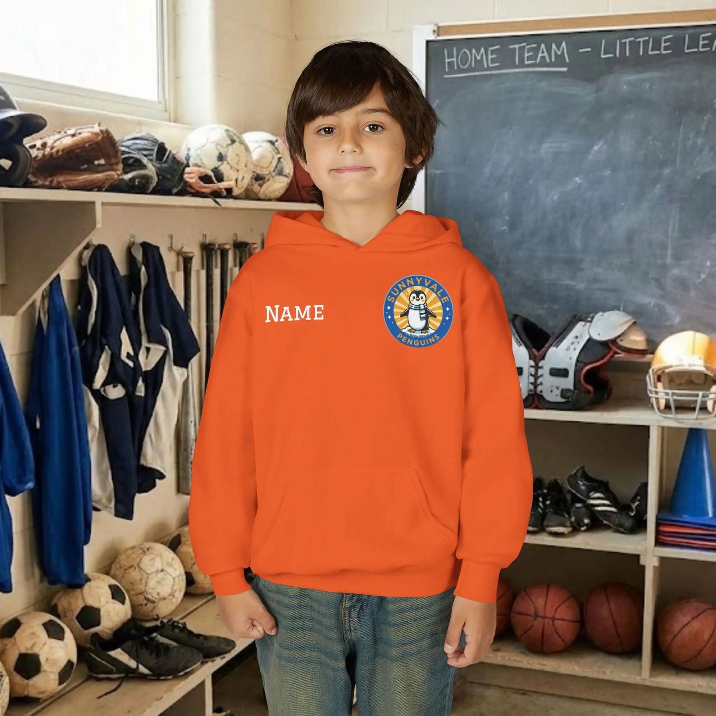 Custom Team Youth Pull Over Hoodie – Left Chest Logo & Name (Gildan Heavy Blend)