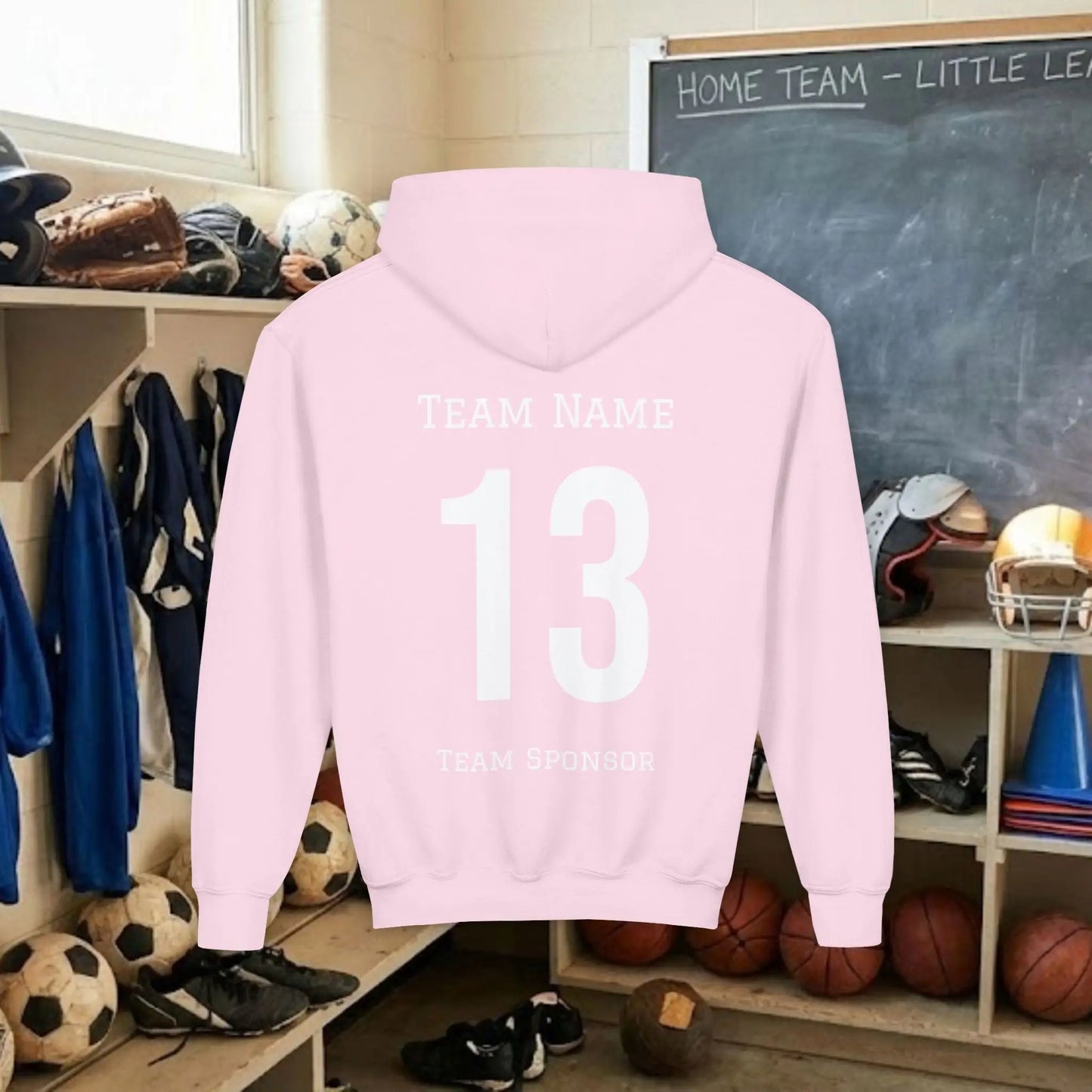 Custom Team Youth Pull Over Hoodie – Left Chest Logo & Name (Gildan Heavy Blend)