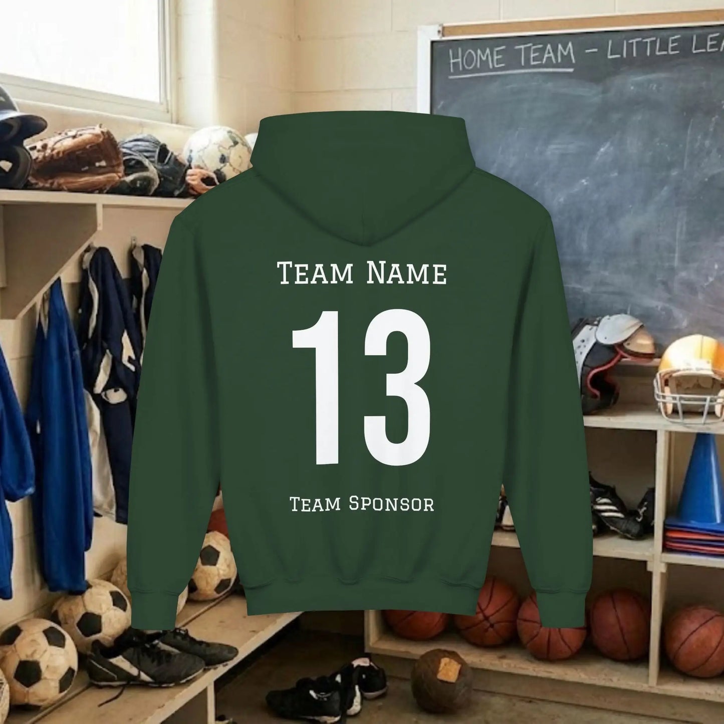 Custom Team Youth Pull Over Hoodie – Left Chest Logo & Name (Gildan Heavy Blend)