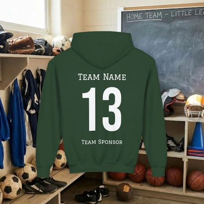 Custom Team Youth Pull Over Hoodie – Left Chest Logo & Name (Gildan Heavy Blend)