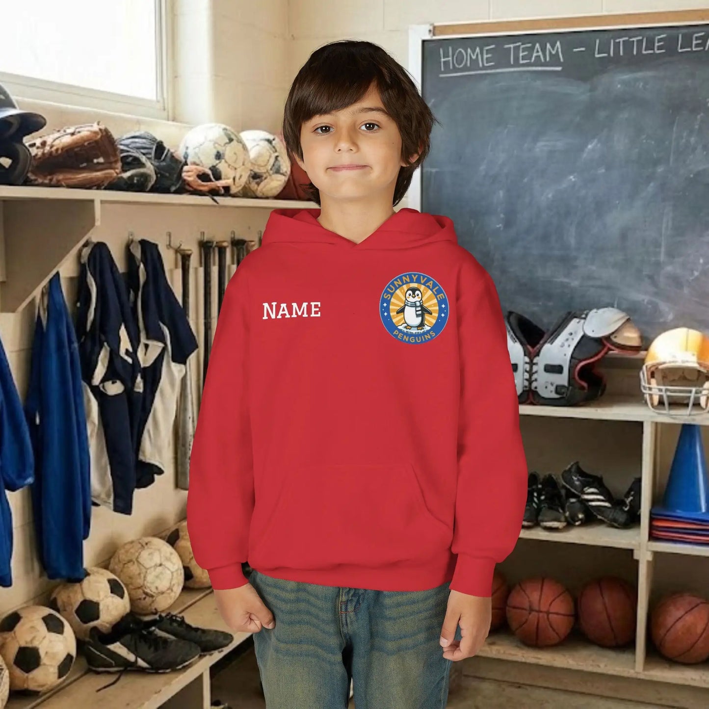 Custom Team Youth Pull Over Hoodie – Left Chest Logo & Name (Gildan Heavy Blend)