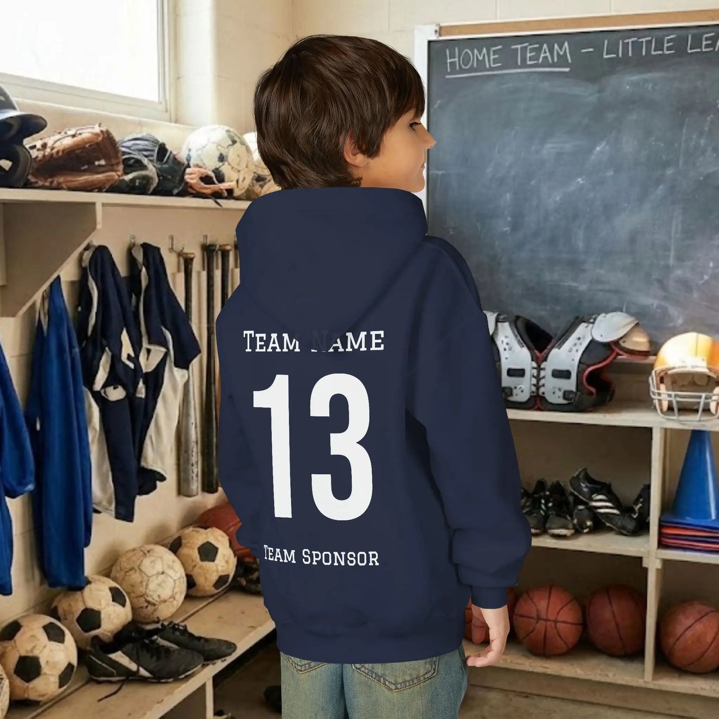Custom Team Youth Pull Over Hoodie – Left Chest Logo & Name (Gildan Heavy Blend)
