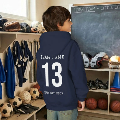 Custom Team Youth Pull Over Hoodie – Left Chest Logo & Name (Gildan Heavy Blend)