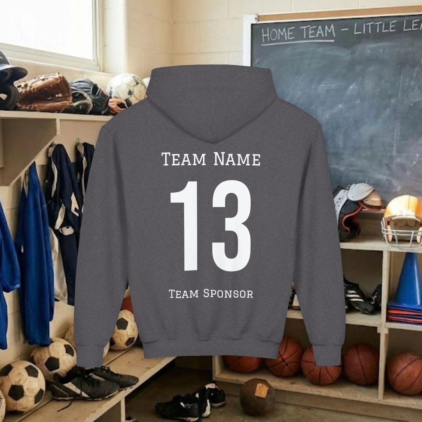 Custom Team Youth Pull Over Hoodie – Left Chest Logo & Name (Gildan Heavy Blend)