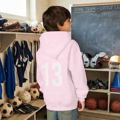 Custom Team Youth Pull Over Hoodie – Left Chest Logo & Name (Gildan Heavy Blend)