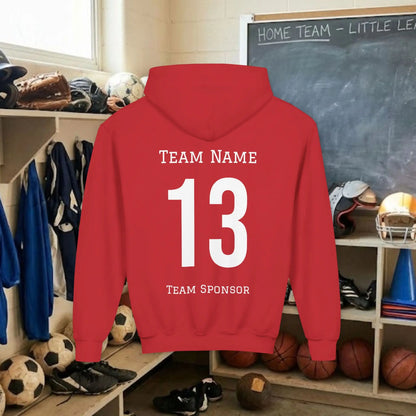 Custom Team Youth Pull Over Hoodie – Left Chest Logo & Name (Gildan Heavy Blend)