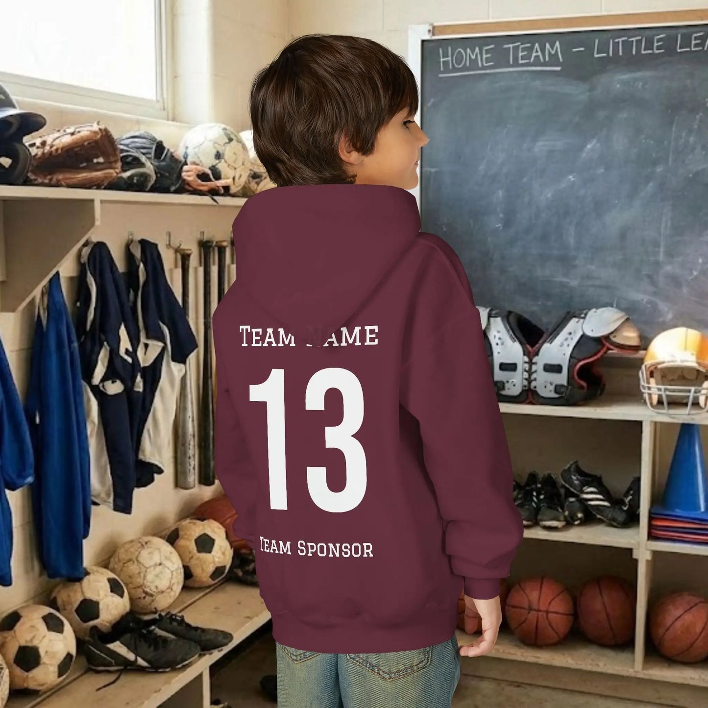 Custom Team Youth Pull Over Hoodie – Left Chest Logo & Name (Gildan Heavy Blend)
