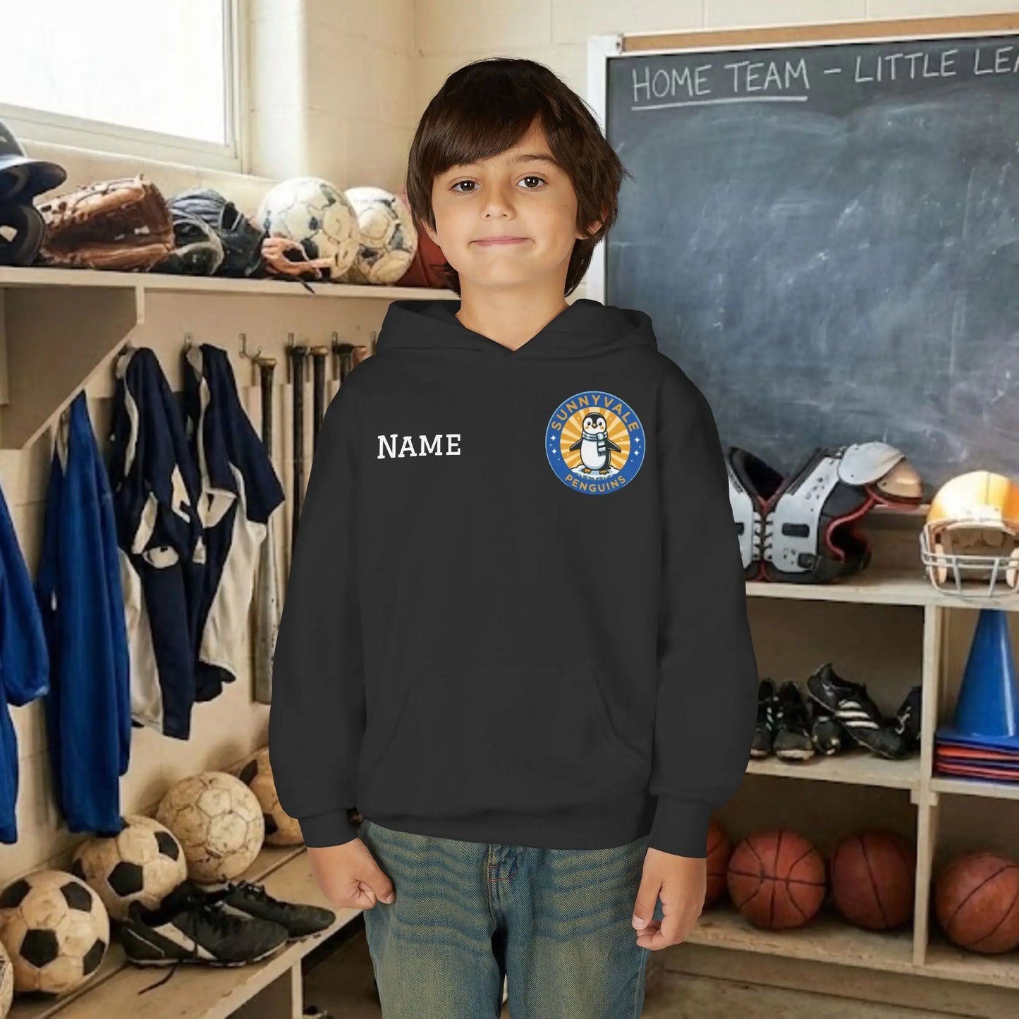 Custom Team Youth Pull Over Hoodie – Left Chest Logo & Name (Gildan Heavy Blend)