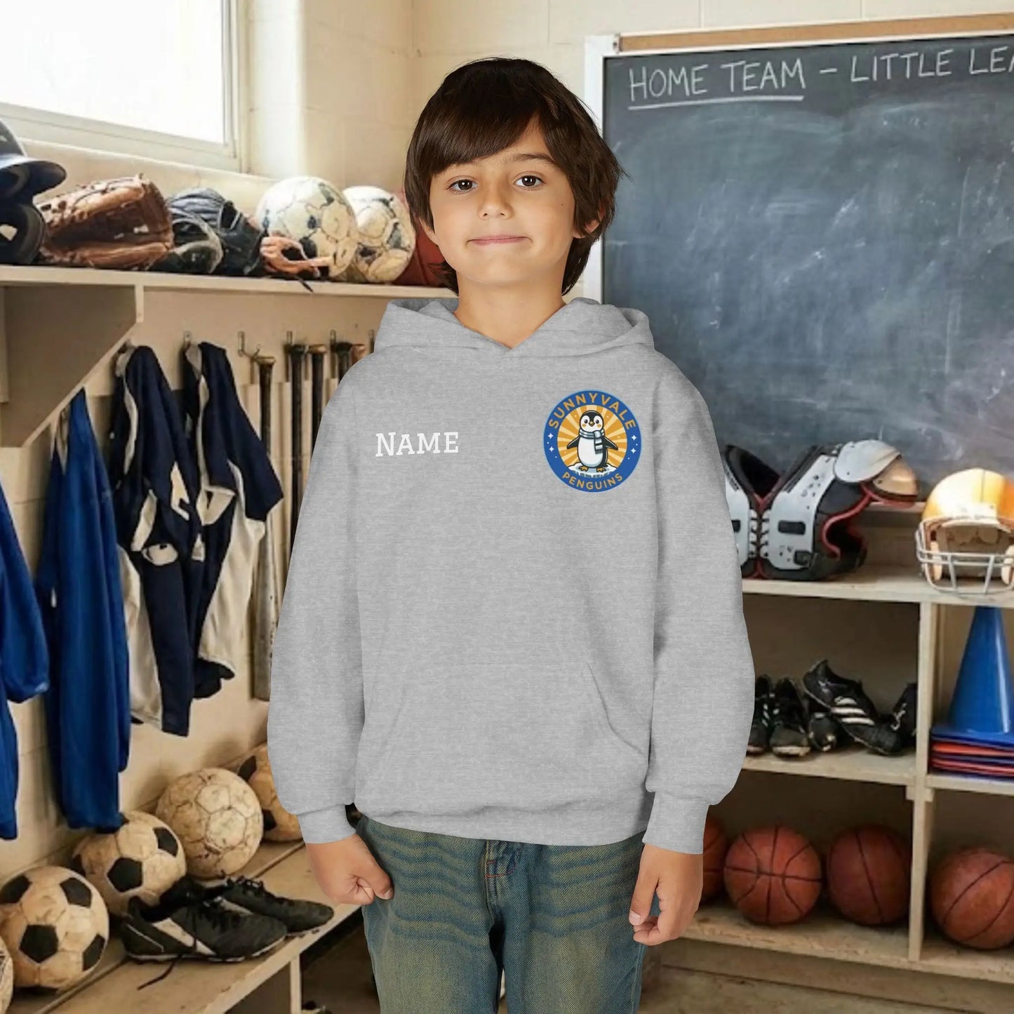 Custom Team Youth Pull Over Hoodie – Left Chest Logo & Name (Gildan Heavy Blend)