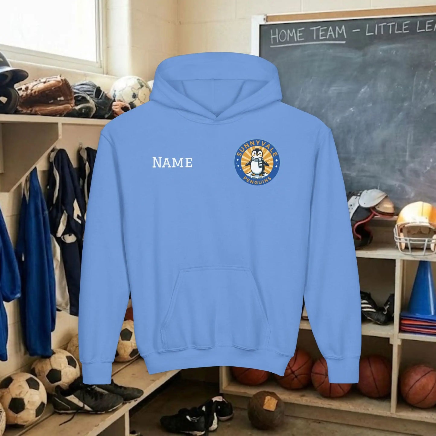 Custom Team Youth Pull Over Hoodie – Left Chest Logo & Name (Gildan Heavy Blend)