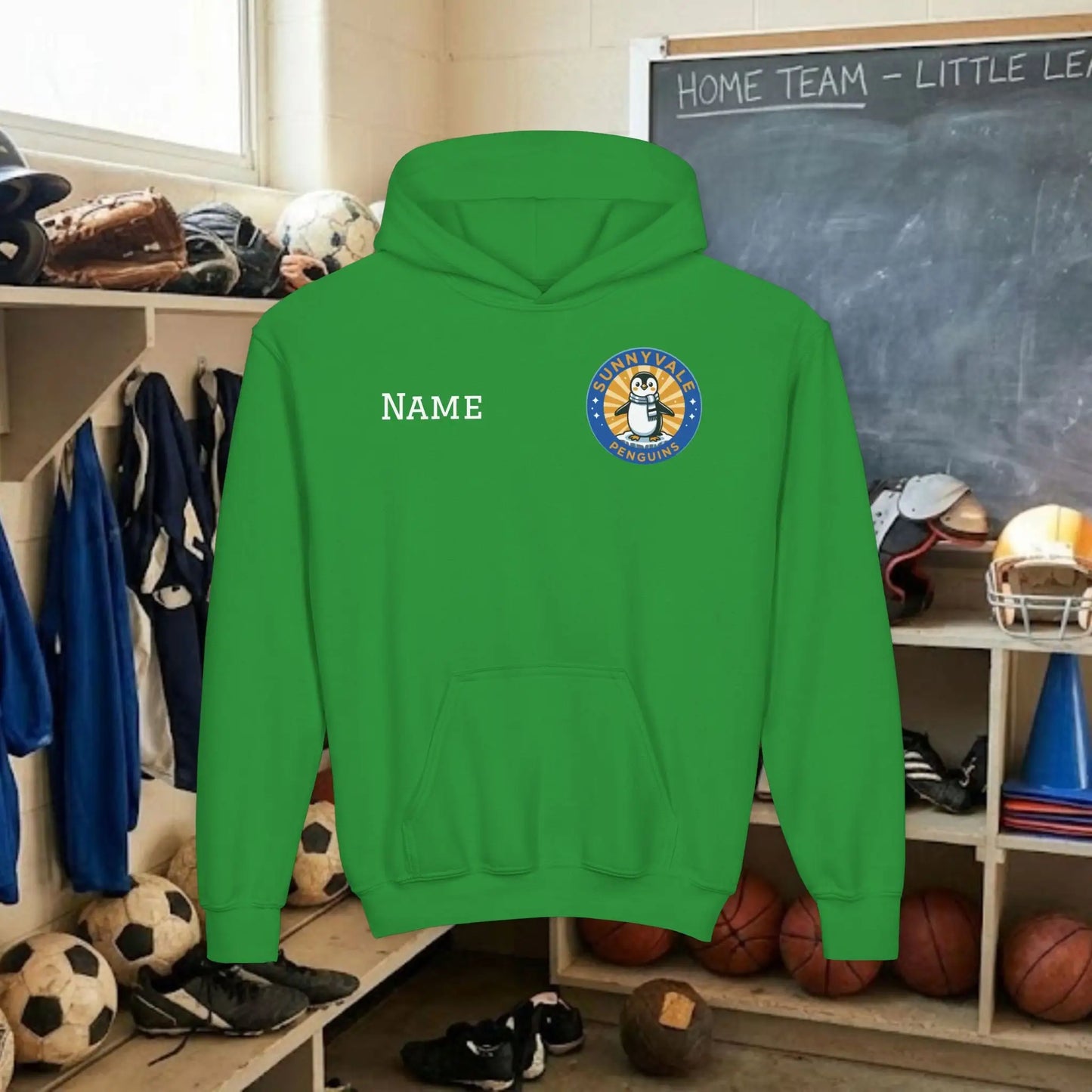 Custom Team Youth Pull Over Hoodie – Left Chest Logo & Name (Gildan Heavy Blend)