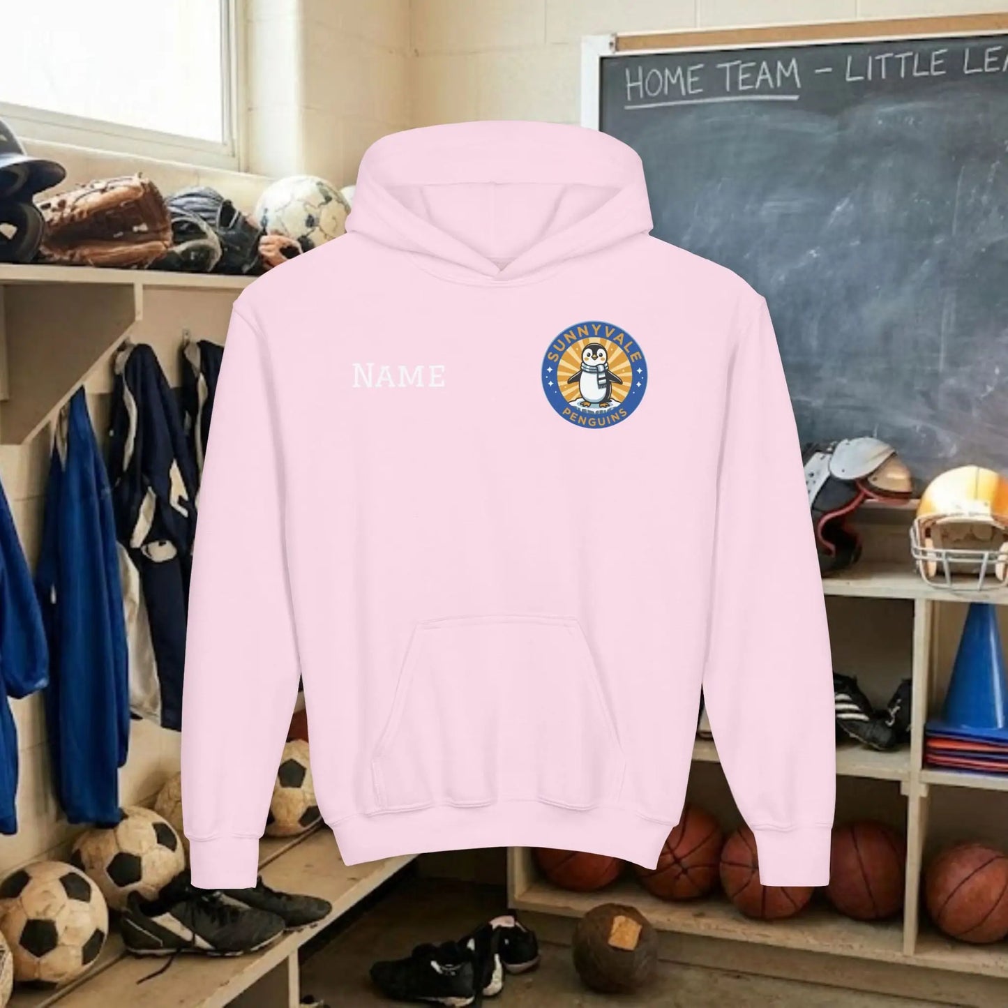Custom Team Youth Pull Over Hoodie – Left Chest Logo & Name (Gildan Heavy Blend)