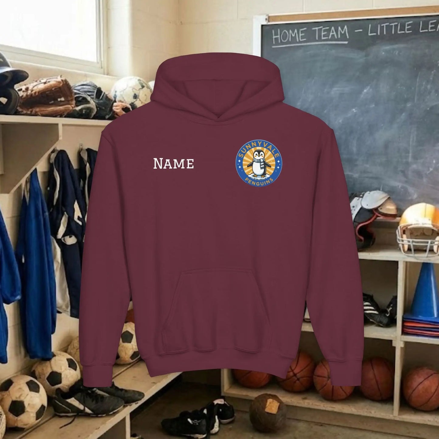 Custom Team Youth Pull Over Hoodie – Left Chest Logo & Name (Gildan Heavy Blend)