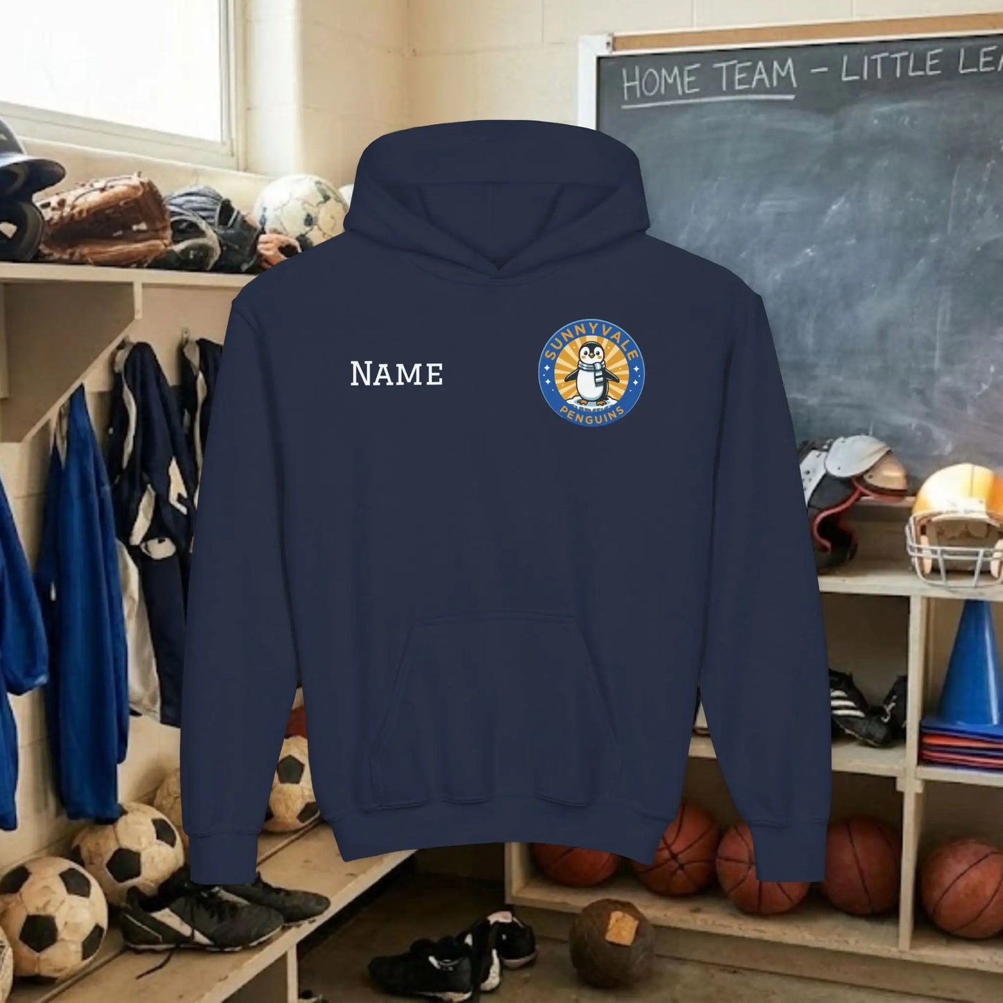 Custom Team Youth Pull Over Hoodie – Left Chest Logo & Name (Gildan Heavy Blend)