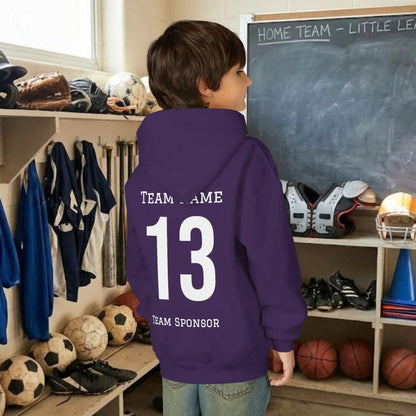 Custom Team Youth Pull Over Hoodie – Left Chest Logo & Name (Gildan Heavy Blend)