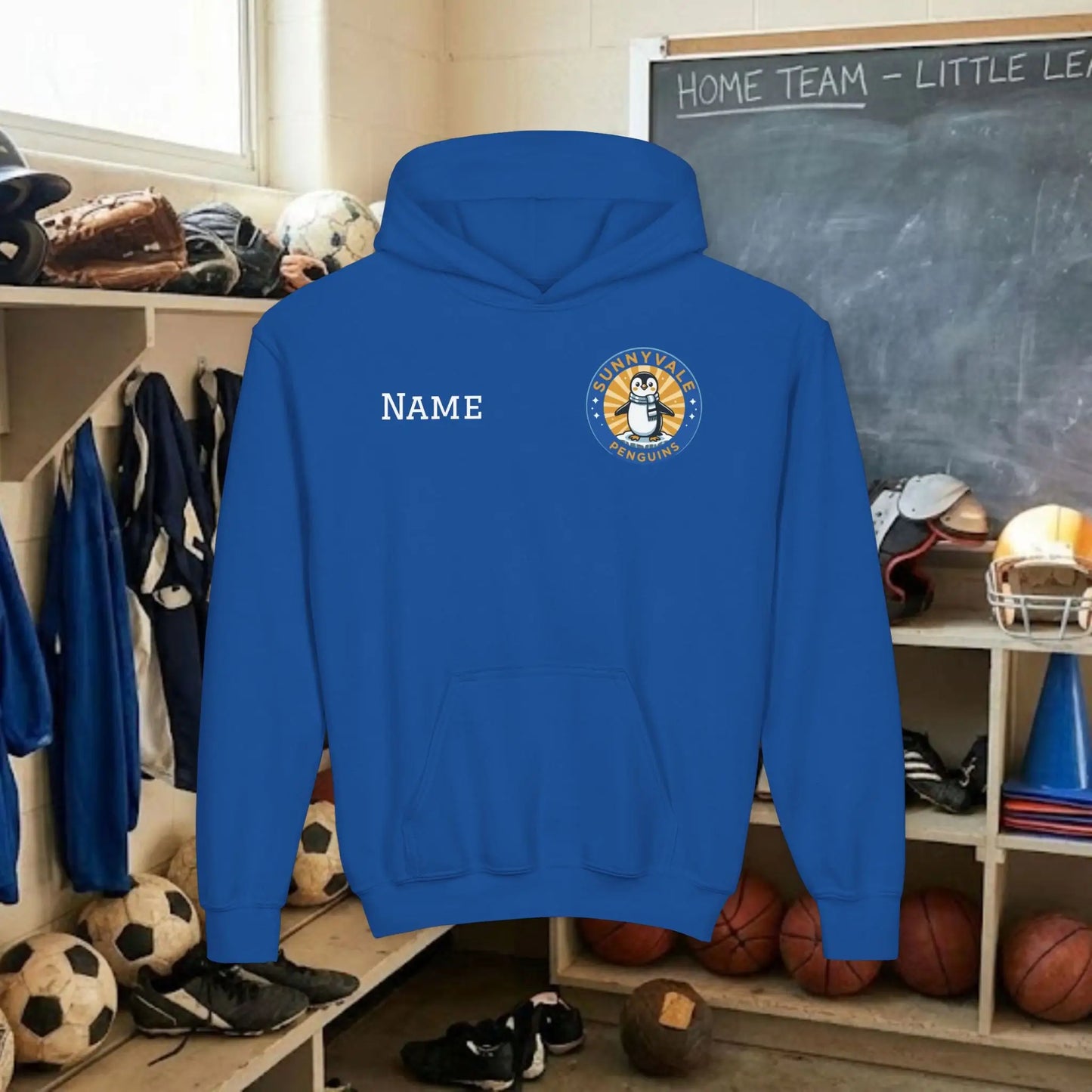 Custom Team Youth Pull Over Hoodie – Left Chest Logo & Name (Gildan Heavy Blend)