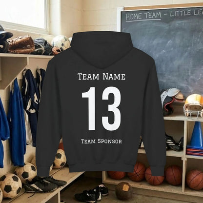 Custom Team Youth Pull Over Hoodie – Right Chest Logo & Name (Gildan Heavy Blend)