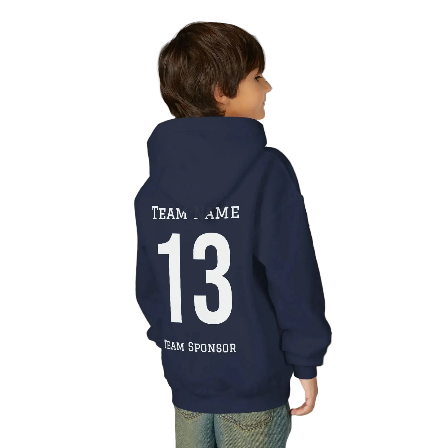 Custom Team Youth Pull Over Hoodie – Right Chest Logo & Name (Gildan Heavy Blend)