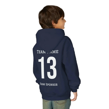 Custom Team Youth Pull Over Hoodie – Right Chest Logo & Name (Gildan Heavy Blend)
