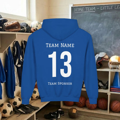 Custom Team Youth Pull Over Hoodie – Right Chest Logo & Name (Gildan Heavy Blend)