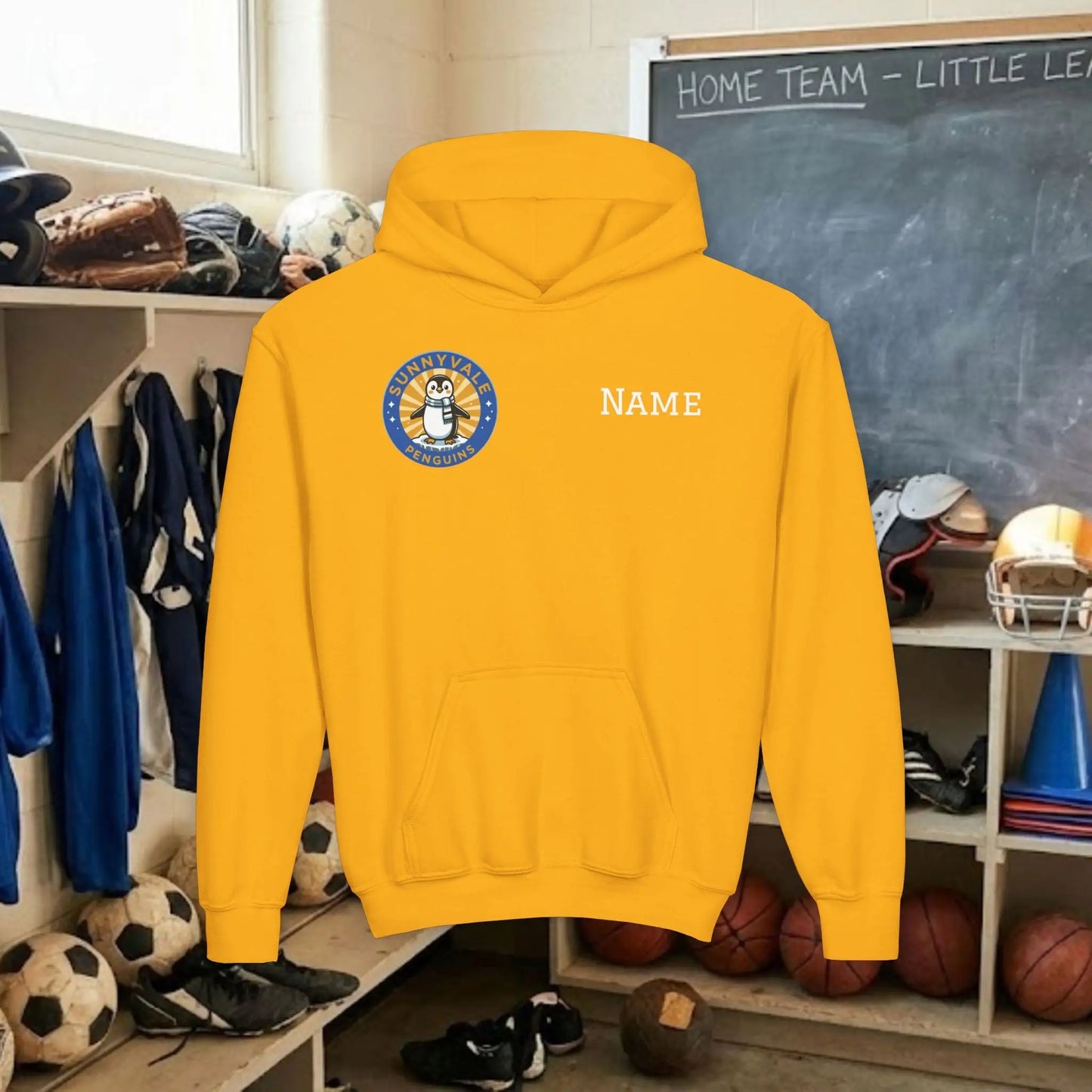 Custom Team Youth Pull Over Hoodie – Right Chest Logo & Name (Gildan Heavy Blend)