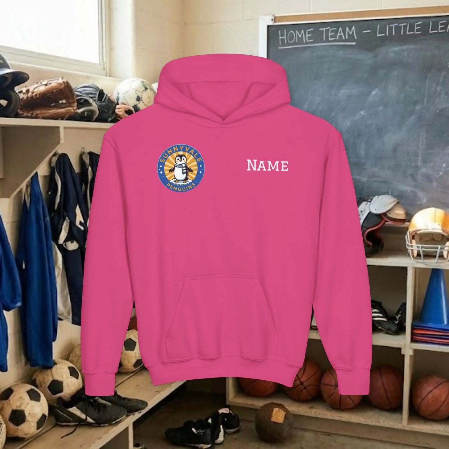 Custom Team Youth Pull Over Hoodie – Right Chest Logo & Name (Gildan Heavy Blend)