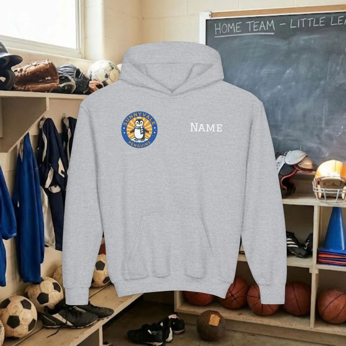 Custom Team Youth Pull Over Hoodie – Right Chest Logo & Name (Gildan Heavy Blend)