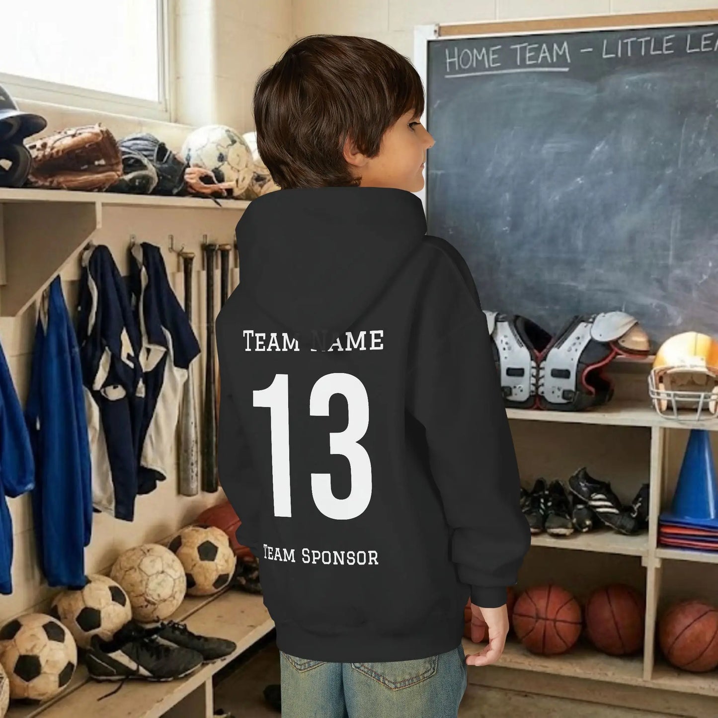 Custom Team Youth Pull Over Hoodie – Right Chest Logo & Name (Gildan Heavy Blend)