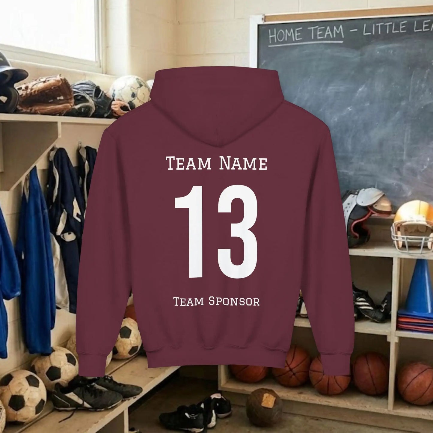 Custom Team Youth Pull Over Hoodie – Right Chest Logo & Name (Gildan Heavy Blend)